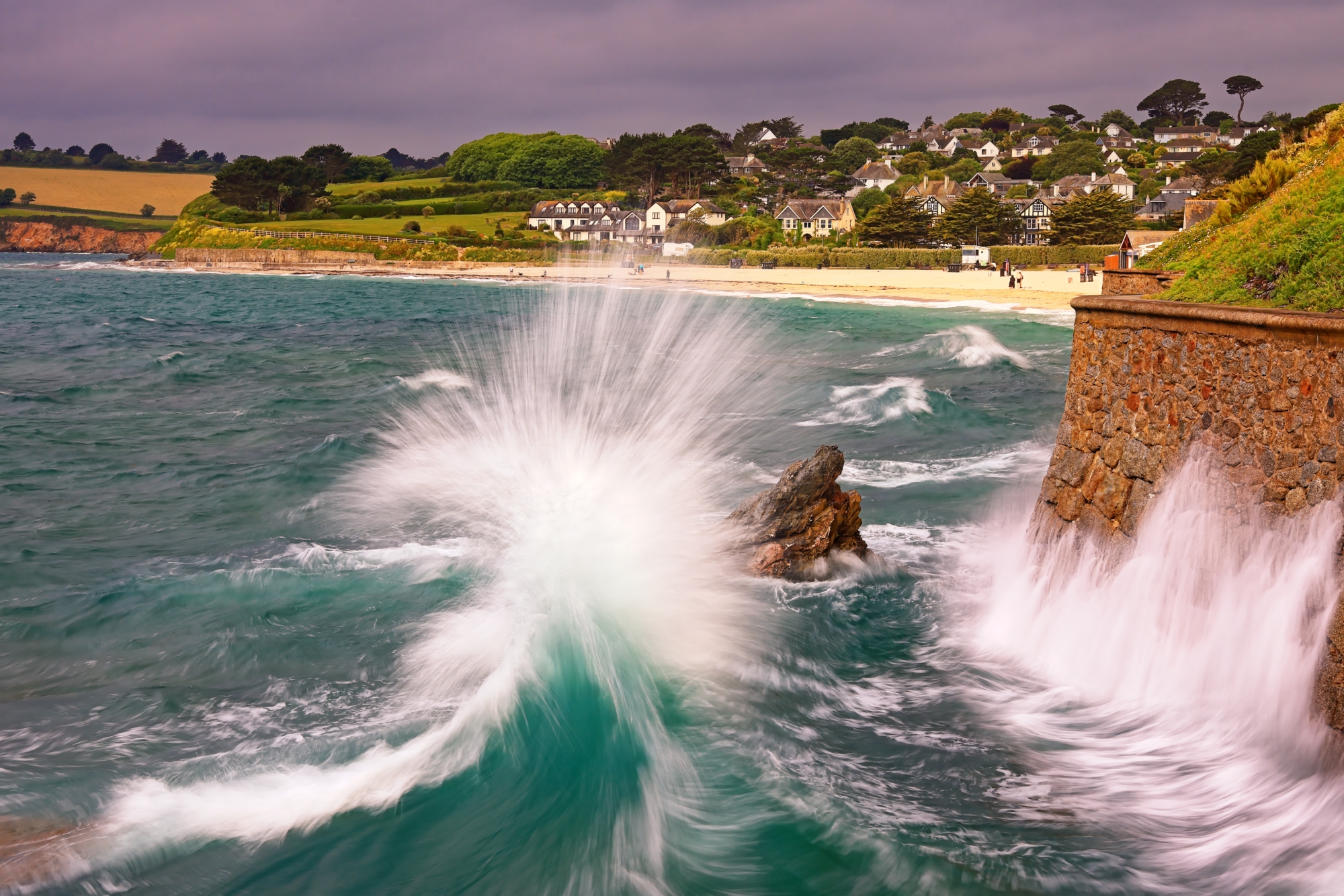 Waves at Gyllynvase Beach